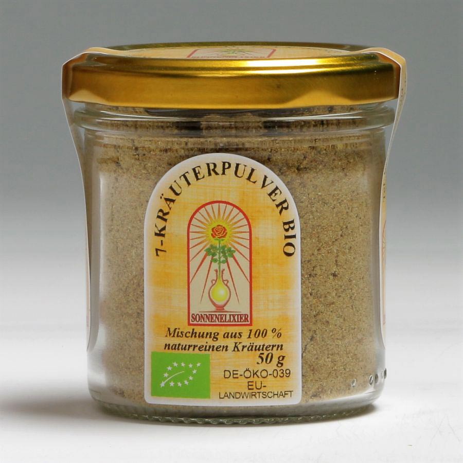 7-Kräuter-Pulver BIO 50 gr im Sturzglas NEU ROHKOSTQUALITÄT !